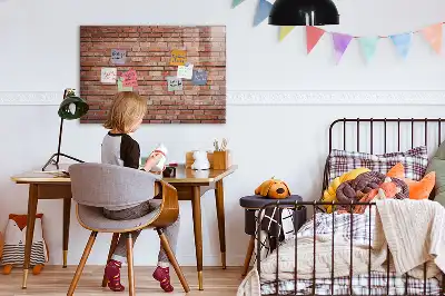 Magnettafel beschreibbar im Ziegelwand Design