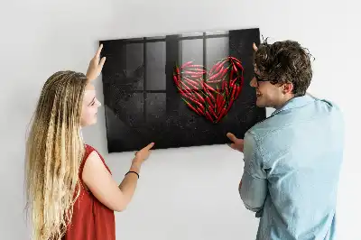 Magnettafel beschreibbar in Herzform mit Paprika-Motiv