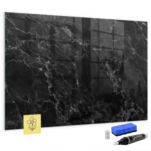 Beschreibbare Magnettafel in dunkler Marmoroptik