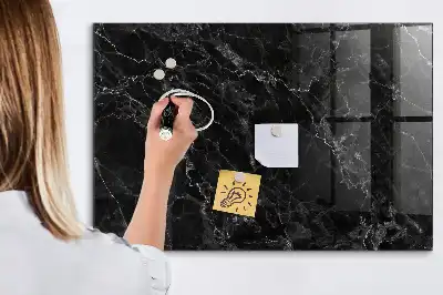 Beschreibbare Magnettafel in dunkler Marmoroptik