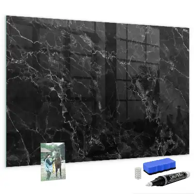 Beschreibbare Magnettafel in dunkler Marmoroptik