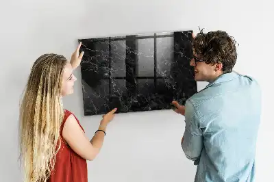Beschreibbare Magnettafel in dunkler Marmoroptik