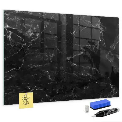 Beschreibbare Magnettafel für die Küche in schwarzer Marmoroptik