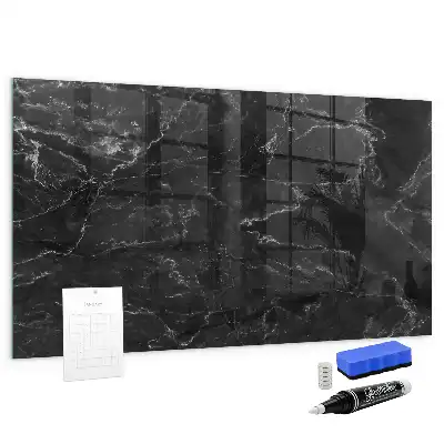 Beschreibbare Magnettafel für die Küche in schwarzer Marmoroptik