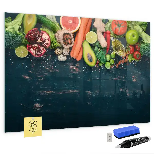 Magnettafel Gemüse auf dem Tisch beschreibbare Ausführung