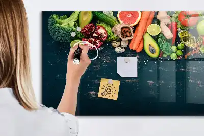 Magnettafel Gemüse auf dem Tisch beschreibbare Ausführung