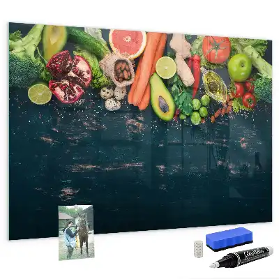 Magnettafel Gemüse auf dem Tisch beschreibbare Ausführung