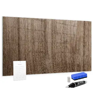 Beschreibbare Magnettafel für die Küche in dunkler Holzoptik