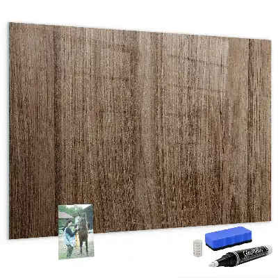 Beschreibbare Magnettafel für die Küche in dunkler Holzoptik