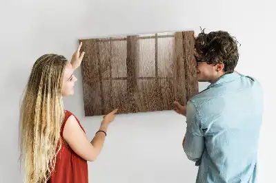 Beschreibbare Magnettafel für die Küche in dunkler Holzoptik