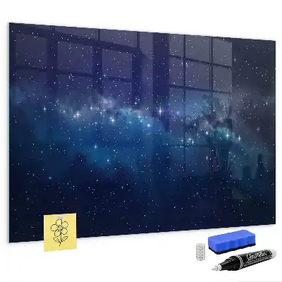 Beschreibbare Magnettafel für die Küche mit Motiv von nächtlichem Himmel und Sternen