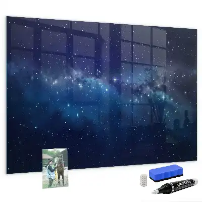Beschreibbare Magnettafel für die Küche mit Motiv von nächtlichem Himmel und Sternen