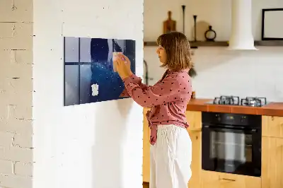 Beschreibbare Magnettafel für die Küche mit Motiv von nächtlichem Himmel und Sternen
