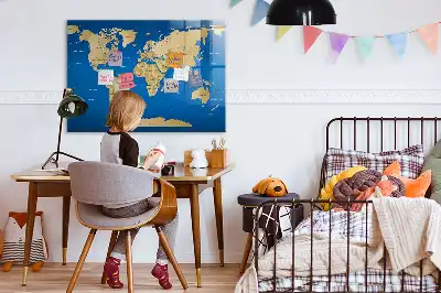 Magnettafel beschreibbar mit Welt Motiv