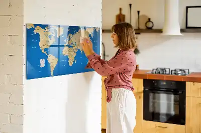 Magnettafel beschreibbar mit Welt Motiv