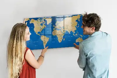 Magnettafel beschreibbar mit Welt Motiv