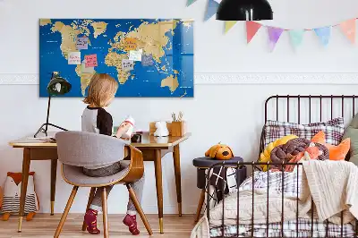 Magnettafel beschreibbar mit Welt Motiv