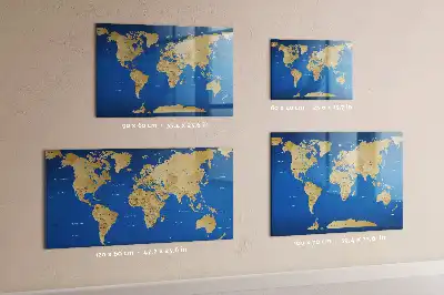 Magnettafel beschreibbar mit Welt Motiv