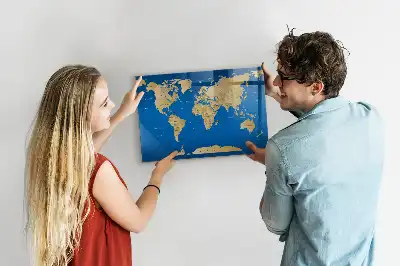 Magnettafel beschreibbar mit Welt Motiv