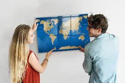 Magnettafel beschreibbar mit Welt Motiv