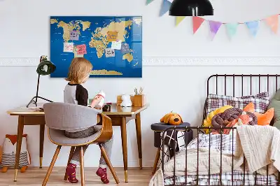 Magnettafel beschreibbar mit Welt Motiv
