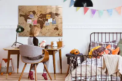 Magnettafel Vintage Weltkarte beschreibbare Ausführung
