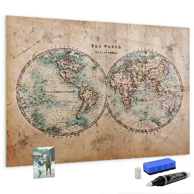Magnetische Weltkarte beschreibbare Tafel für die Küche