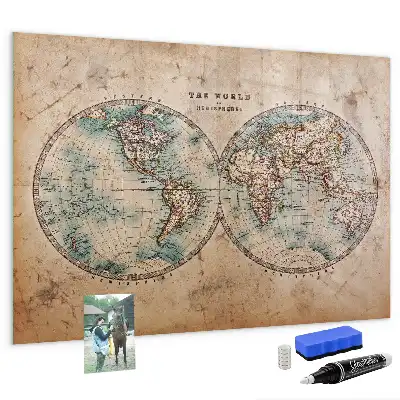 Magnetische Weltkarte beschreibbare Tafel für die Küche