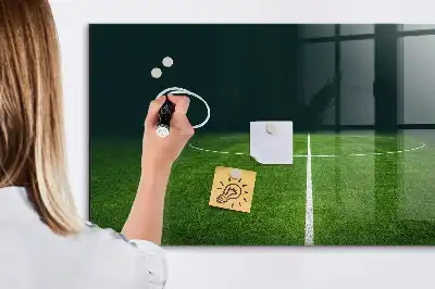 Magnettafel beschreibbar mit Fußballfeld-Motiv