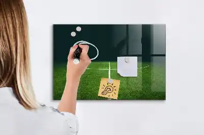Magnettafel beschreibbar mit Fußballfeld-Motiv