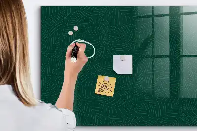 Beschreibbare Magnettafel für die Küche mit Blättermuster