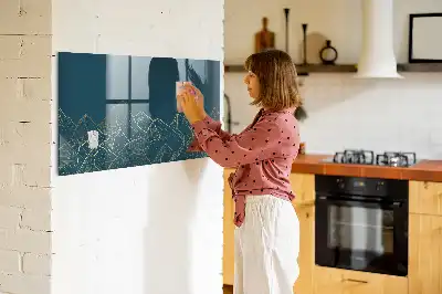 Beschreibbare Magnettafel Bergeskizze für die Küche