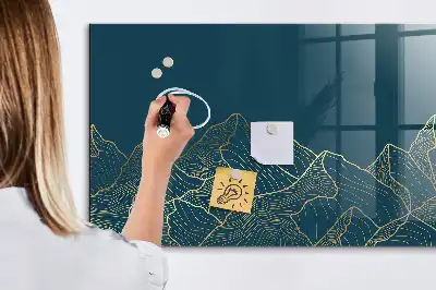 Beschreibbare Magnettafel Bergeskizze für die Küche