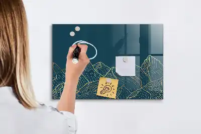 Beschreibbare Magnettafel Bergeskizze für die Küche