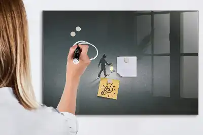 Beschreibbare Magnettafel für die Küche Motiv Wanderer in der Dunkelheit