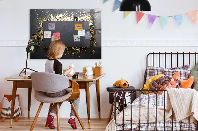 Beschreibbare Magnettafel für die Küche im Design Goldenes Konfetti