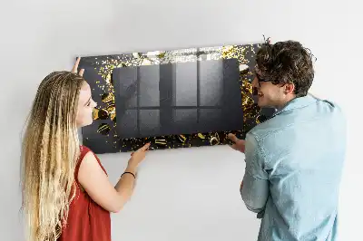 Beschreibbare Magnettafel für die Küche im Design Goldenes Konfetti