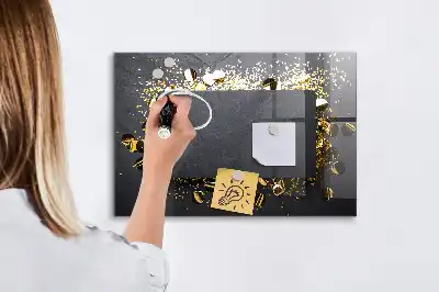 Beschreibbare Magnettafel für die Küche im Design Goldenes Konfetti