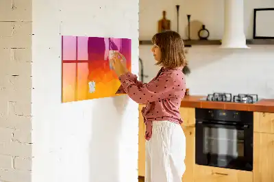 Beschreibbare Magnettafel für die Küche mit Sonnenaufgangsmotiv