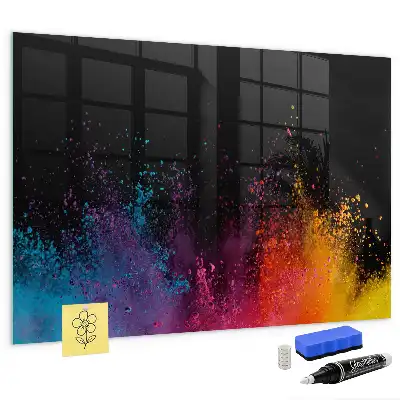 Beschreibbare Magnettafel für die Küche Motiv Farbenexplosion