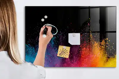 Beschreibbare Magnettafel für die Küche Motiv Farbenexplosion