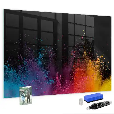 Beschreibbare Magnettafel für die Küche Motiv Farbenexplosion