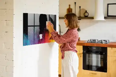 Beschreibbare Magnettafel für die Küche Motiv Farbenexplosion