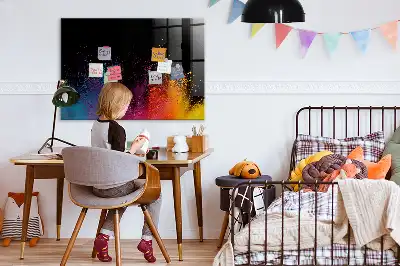 Beschreibbare Magnettafel für die Küche Motiv Farbenexplosion