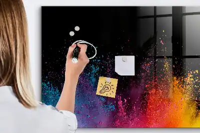 Beschreibbare Magnettafel für die Küche Motiv Farbenexplosion