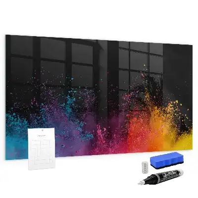 Beschreibbare Magnettafel für die Küche Motiv Farbenexplosion