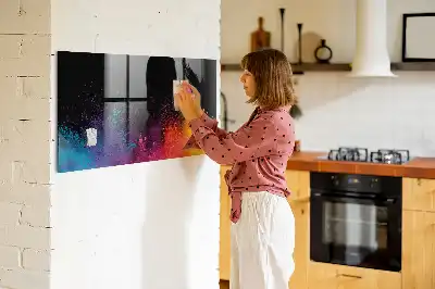 Beschreibbare Magnettafel für die Küche Motiv Farbenexplosion