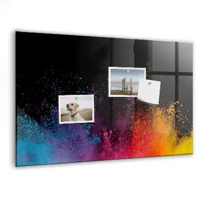 Beschreibbare Magnettafel für die Küche Motiv Farbenexplosion
