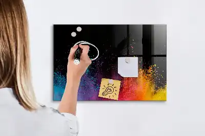 Beschreibbare Magnettafel für die Küche Motiv Farbenexplosion