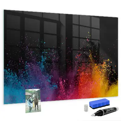 Beschreibbare Magnettafel für die Küche Motiv Farbenexplosion